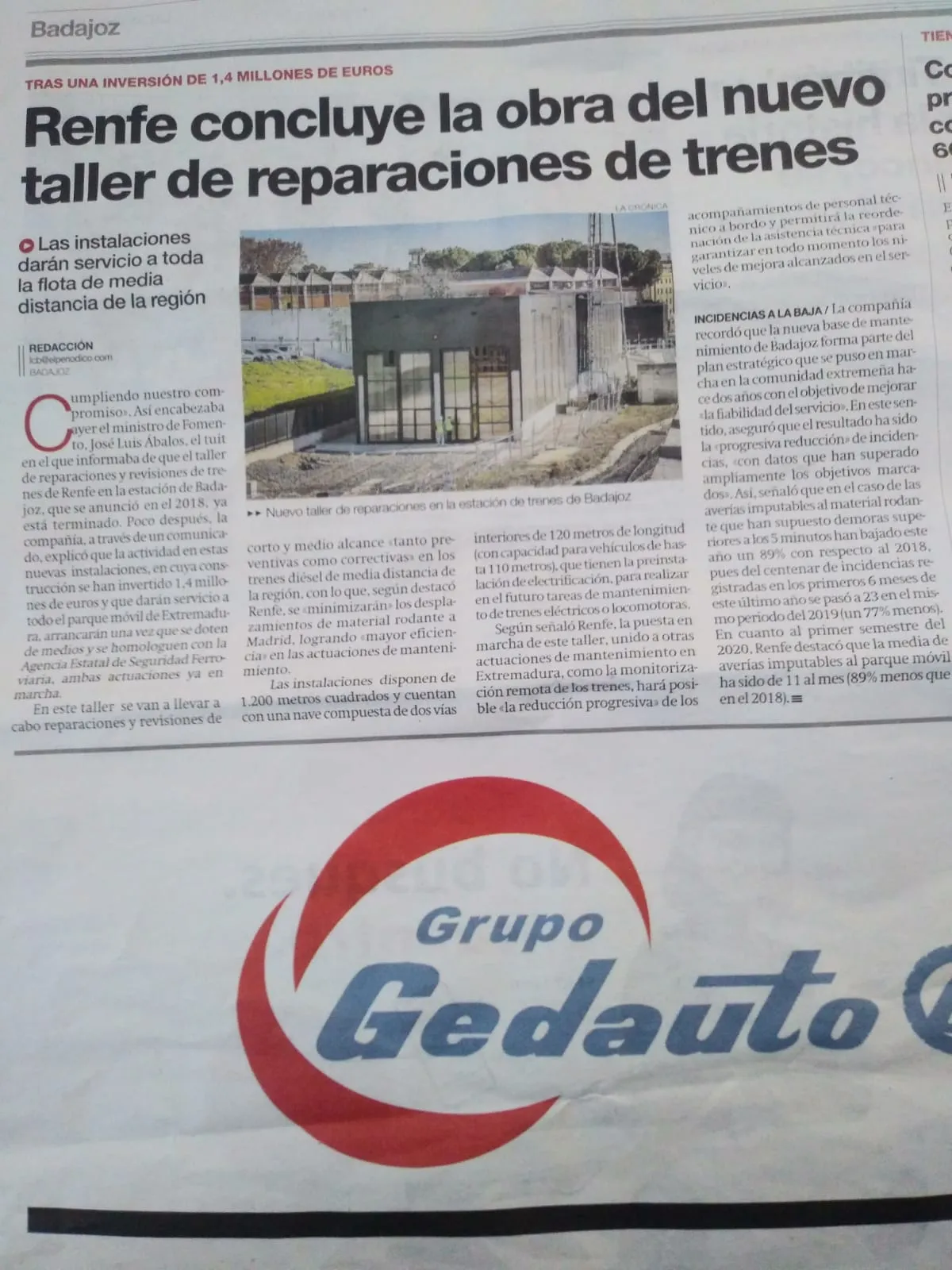 Obra Renfe Badajoz (taller reparacion para trenes ), foto 9 de 10